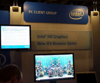 Intel graphic core accelerates internet explorer 9 work